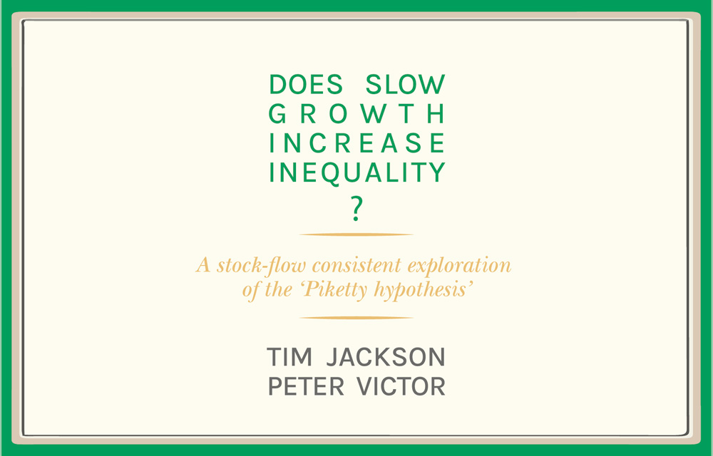 Does slow growth lead to rising inequality? | Theoretical reflections and numerical simulations by Tim Jackson and Peter Victor